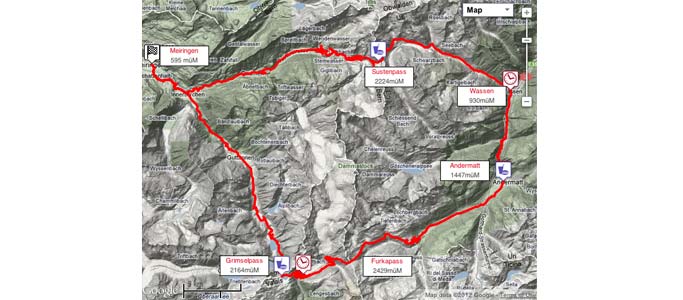 The SilberTour route map of the Alpenbrevet | Brevet Alpine Cycling Adventures