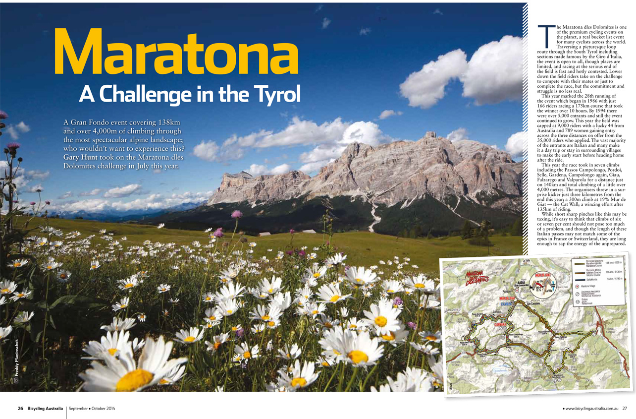 Bicycling Australia Maratona dles Dolomites Review Pages 26-7